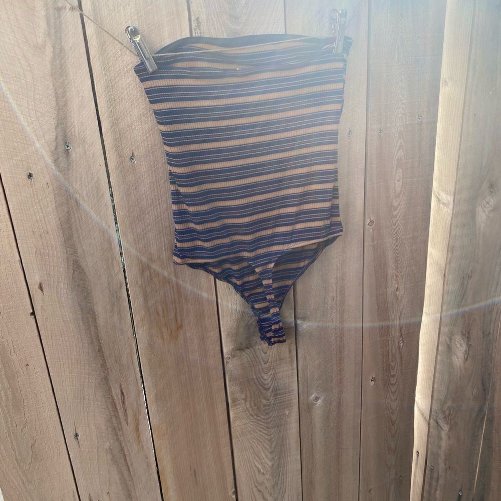 FREE PEOPLE intimately Stripe Out Bodysuit size small - Picture 7 of 11